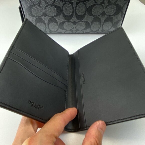 Coach CJ674 Axel Signature Canvas Crossbody +  CW170 Passport Card Case - Picture 2 of 9